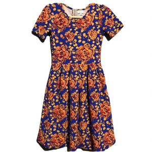 Lularoe Amelia Floral Print With Pockets Midi Dress 
Size XS